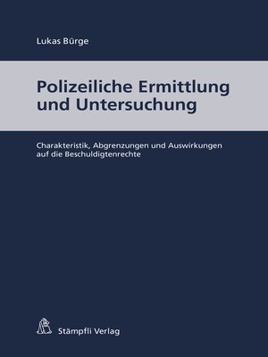 cover image of Polizeiliche Ermittlung und Untersuchung